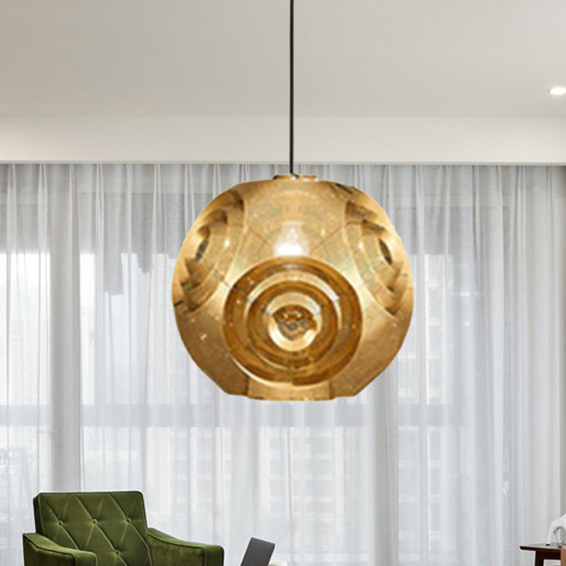 Nordic Metal Globe Pendant Ceiling Light 1 Chrome/Gold/Rose Gold Finish 11/12.5/15W