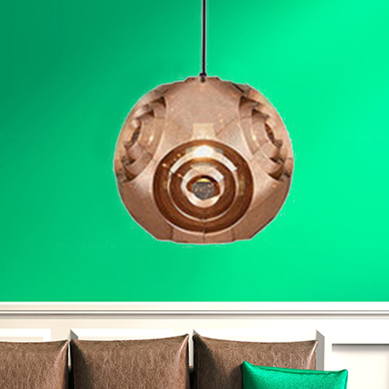 Nordic Metal Globe Pendant Ceiling Light 1 Chrome/Gold/Rose Gold Finish 11/12.5/15W Rose / 11