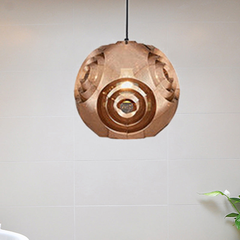 Nordic Metal Globe Pendant Ceiling Light 1 Chrome/Gold/Rose Gold Finish 11/12.5/15W