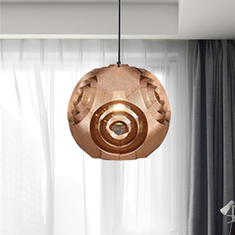 Nordic Metal Globe Pendant Lighting, 1-Light Chrome/Gold/Rose Gold Ceiling Light - 11"/12.5"/15"W