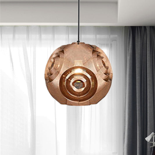 Nordic Metal Globe Pendant Ceiling Light 1 Chrome/Gold/Rose Gold Finish 11/12.5/15W