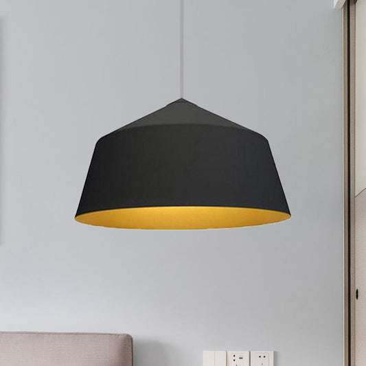 Nordic Style Dome Pendant Ceiling Light - Metal, 1 Light, Black/White