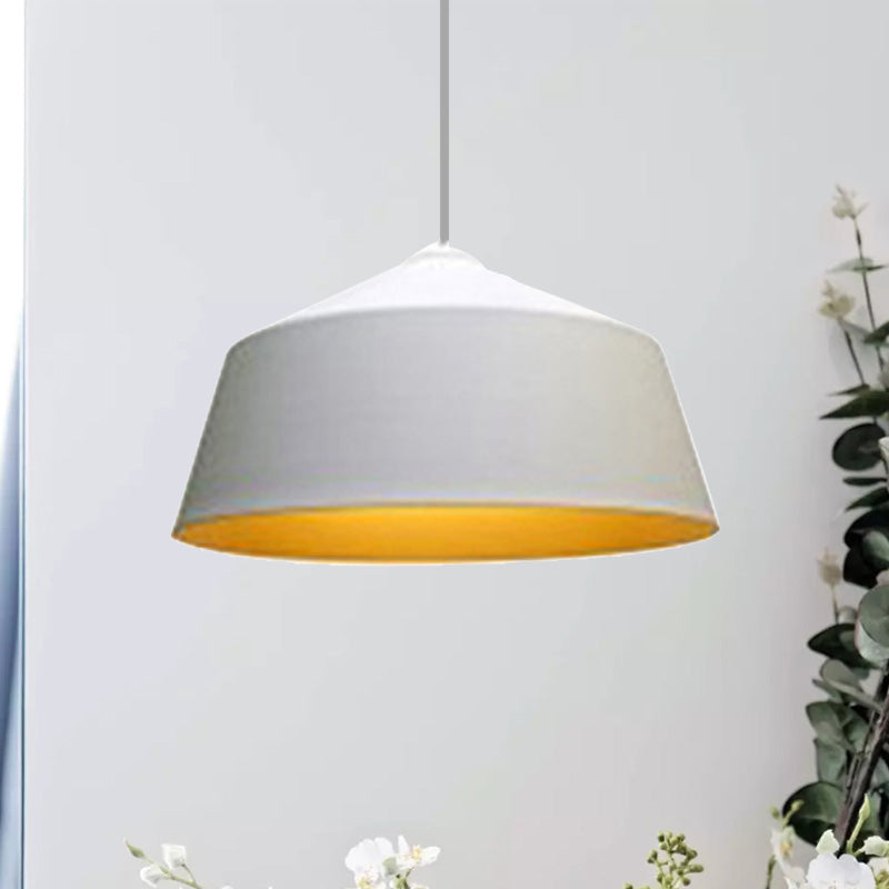 Nordic Style Dome Pendant Ceiling Light - Metal, 1 Light, Black/White