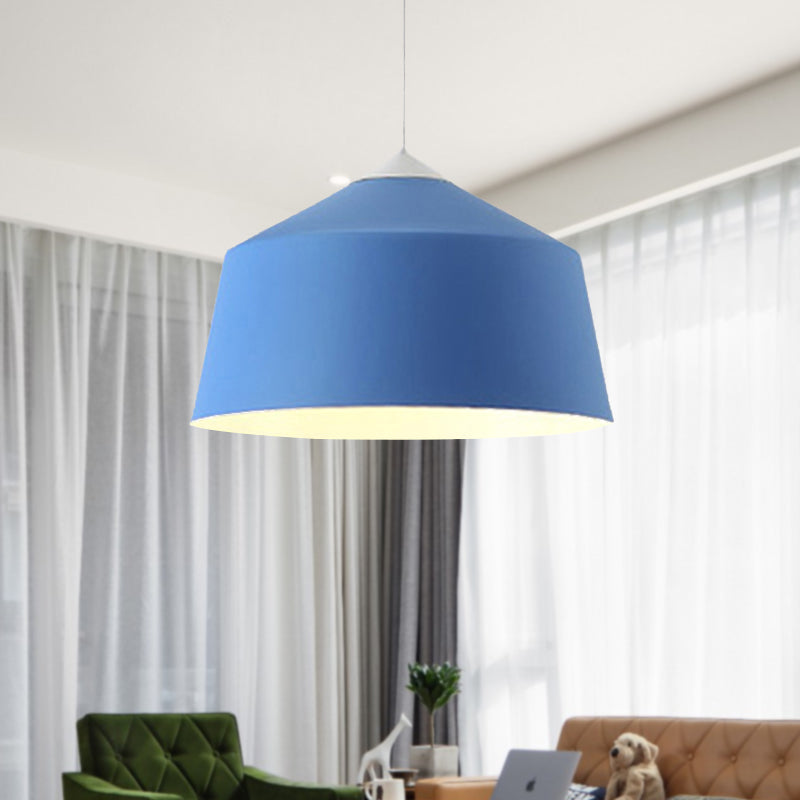 Nordic Metal Dome Pendant Light - 1 Black/Grey/Pink Hanging Ceiling Fixture