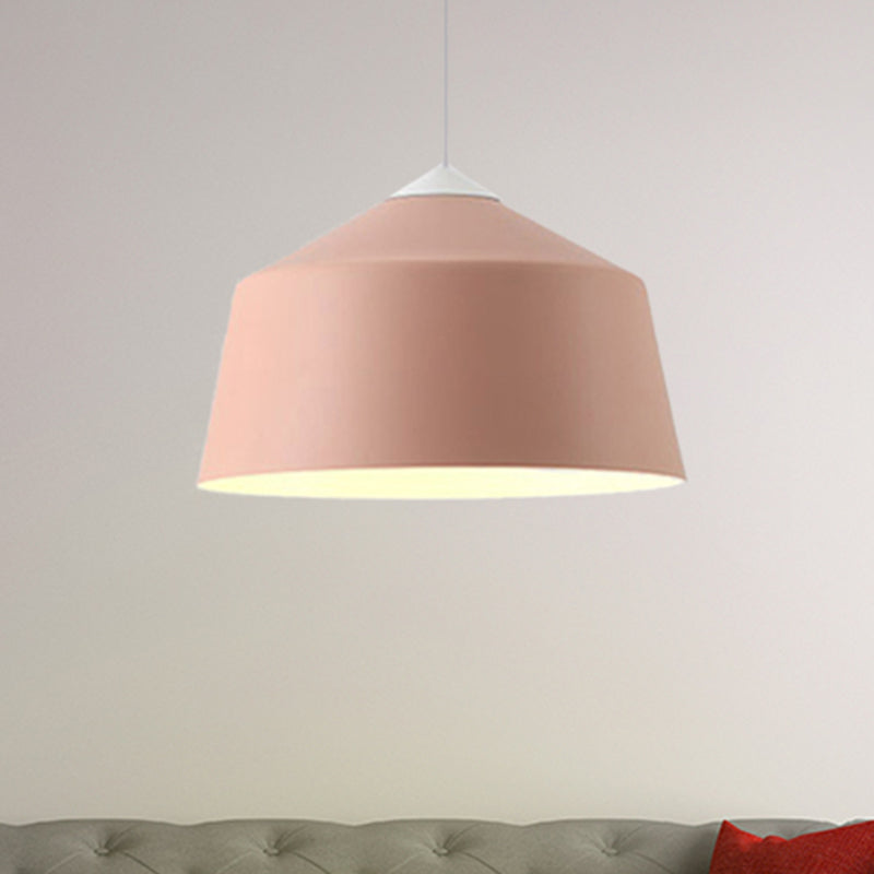 Nordic Metal Dome Pendant Light - 1 Black/Grey/Pink Hanging Ceiling Fixture Pink