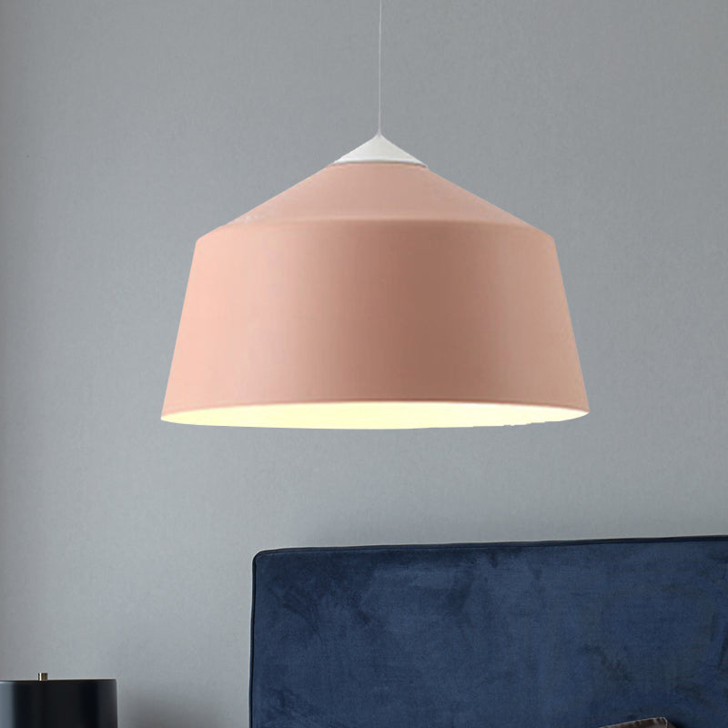 Nordic Metal Dome Pendant Light - 1-Light, Black/Grey/Pink Hanging Ceiling Lamp