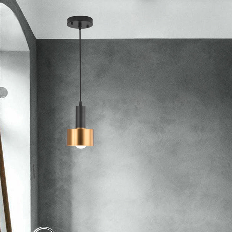 Modern Metal Grenade Pendulum Light - Sleek Black-Brass Hanging Pendant with 1 Bulb