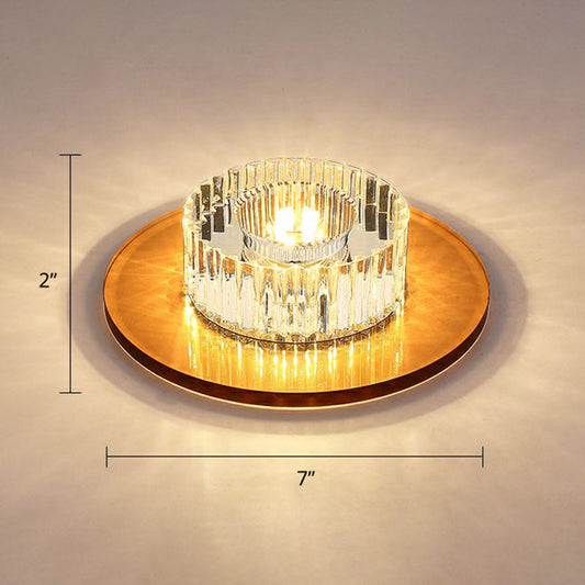 Modern LED Crystal Flush Mount Ceiling Light for Corridors