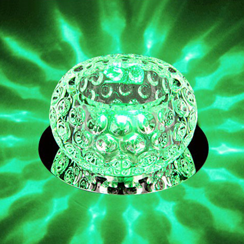Crystal LED Flush Mount Spotlight for Corridor - Clear Dome Ceiling Light