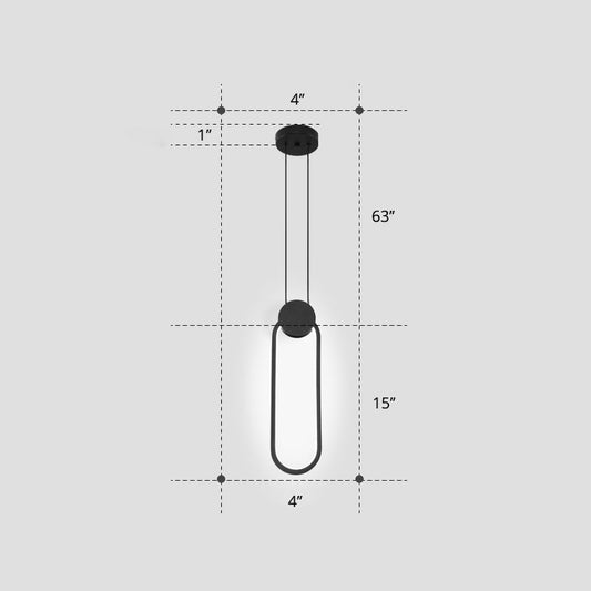 Nordic Black Circular LED Suspension Lamp - Stylish Bedroom Lighting Fixture