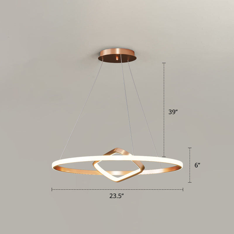 Modern Led Chandelier Nordic Aluminum Pendant Light For Dining Room Gold / 23.5 Remote Control