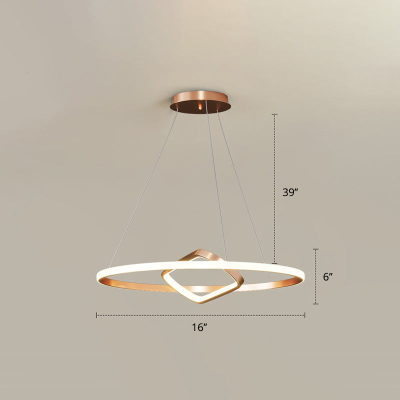 Modern Led Chandelier Nordic Aluminum Pendant Light For Dining Room Gold / 16 Warm