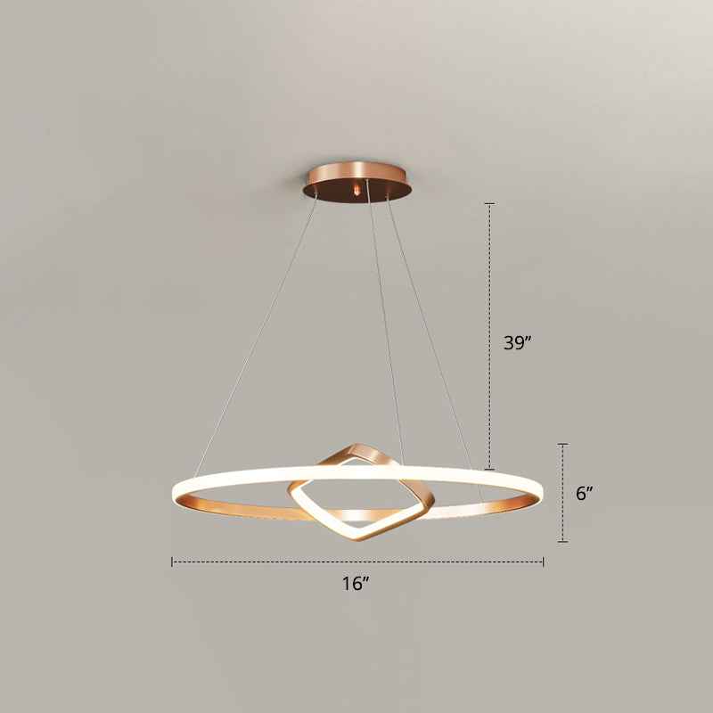 Nordic Aluminum LED Chandelier Pendant Light for Dining Room - Round & Square Design