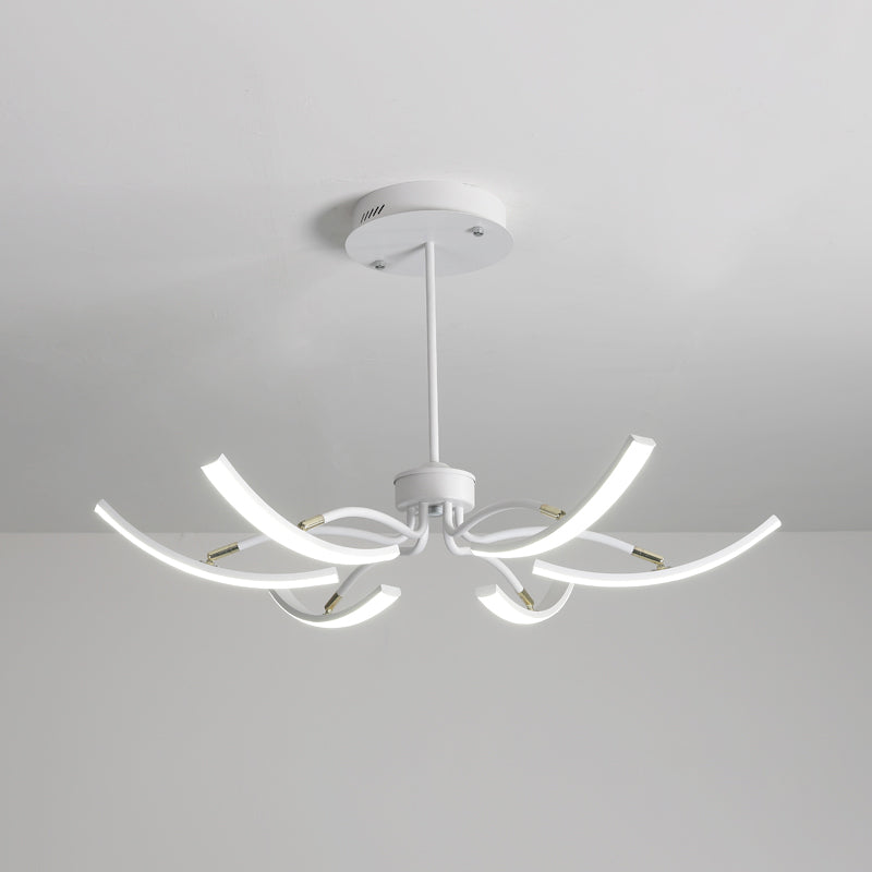Plafonnier LED minimaliste à motif floral blanc pour salon