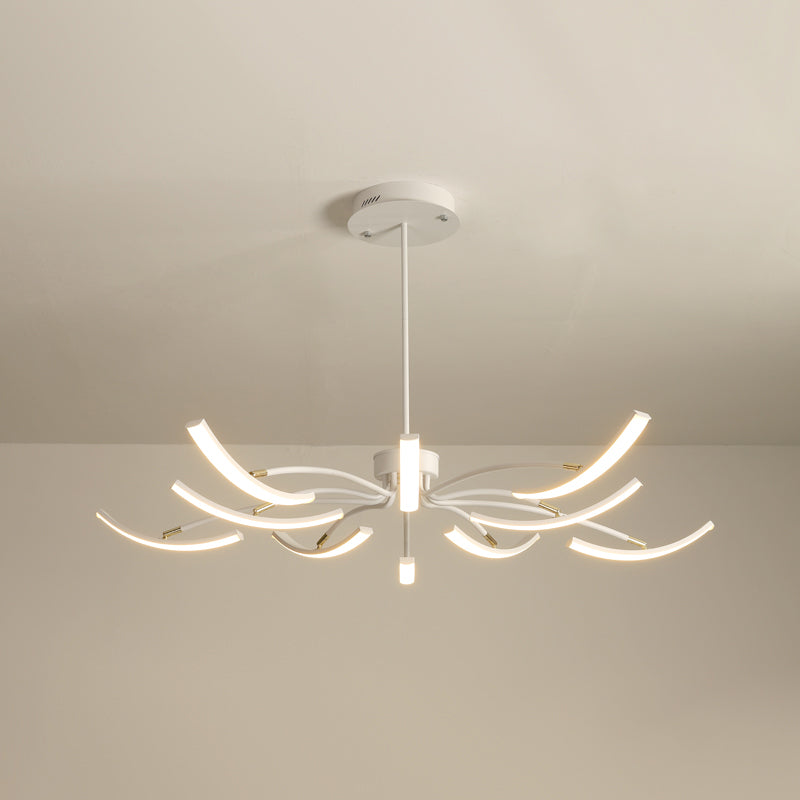 Plafonnier LED minimaliste à motif floral blanc pour salon