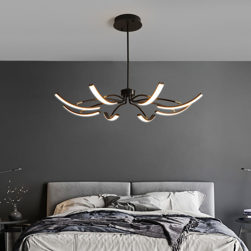 Plafonnier LED minimaliste à motif floral blanc pour salon