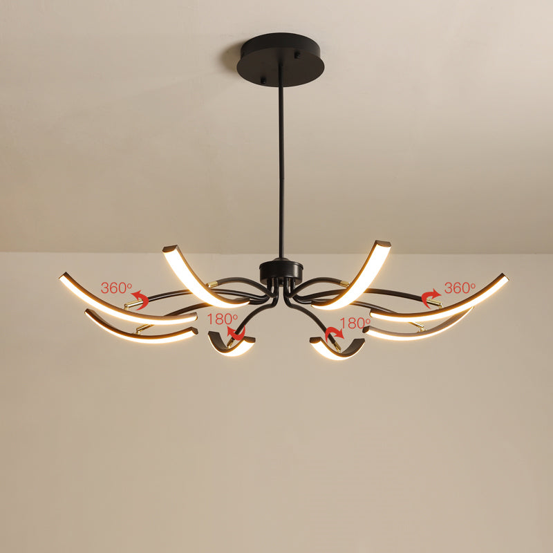 Plafonnier LED minimaliste à motif floral blanc pour salon