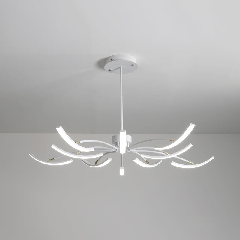 Plafonnier LED minimaliste à motif floral blanc pour salon