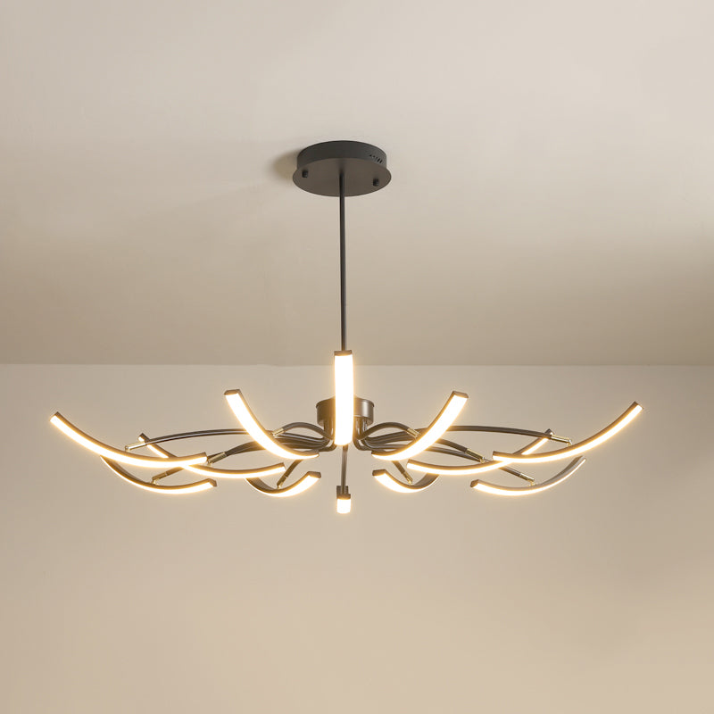 Plafonnier LED minimaliste à motif floral blanc pour salon