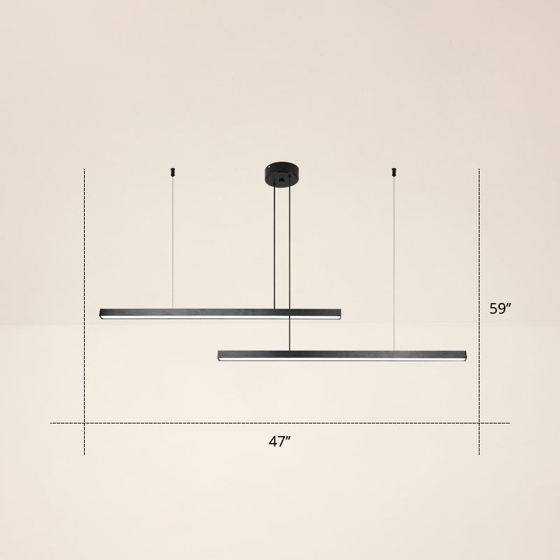 Adjustable Metal Line Art LED Pendant Lamp for Minimalist Bedroom Ceiling