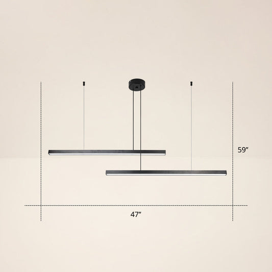 Adjustable Metal Line Art LED Pendant Lamp for Minimalist Bedroom Ceiling