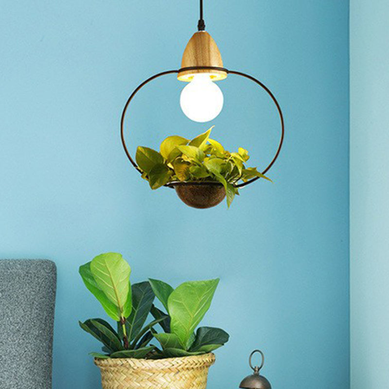 Suspension en métal de style industriel pour salle à manger - Design de pot de fleurs à 1 tête