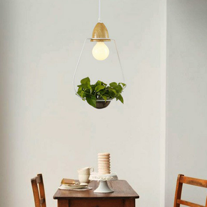 Suspension en métal de style industriel pour salle à manger - Design de pot de fleurs à 1 tête