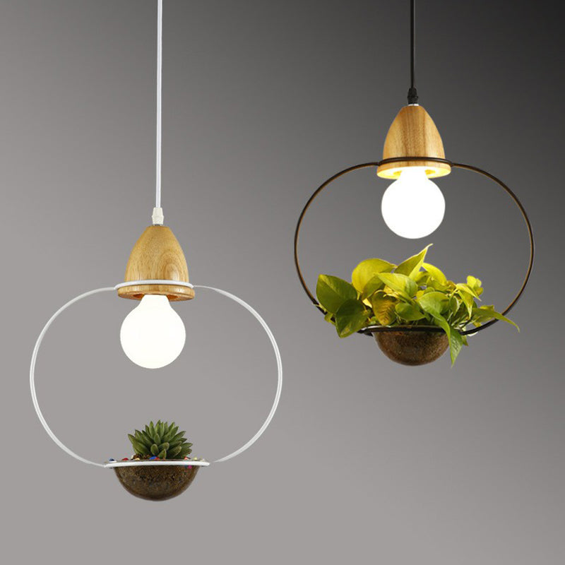 Suspension en métal de style industriel pour salle à manger - Design de pot de fleurs à 1 tête