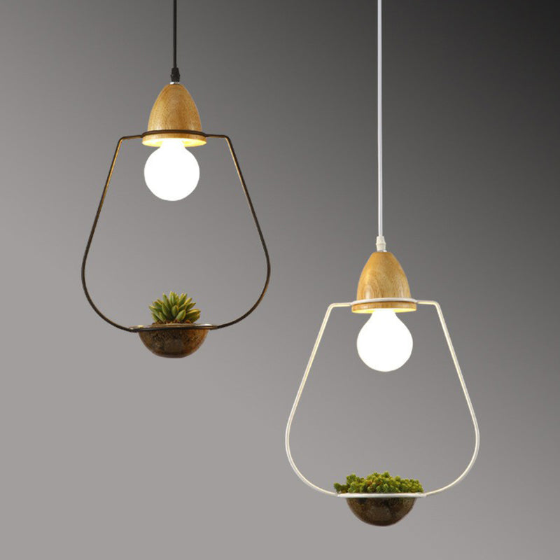 Suspension en métal de style industriel pour salle à manger - Design de pot de fleurs à 1 tête