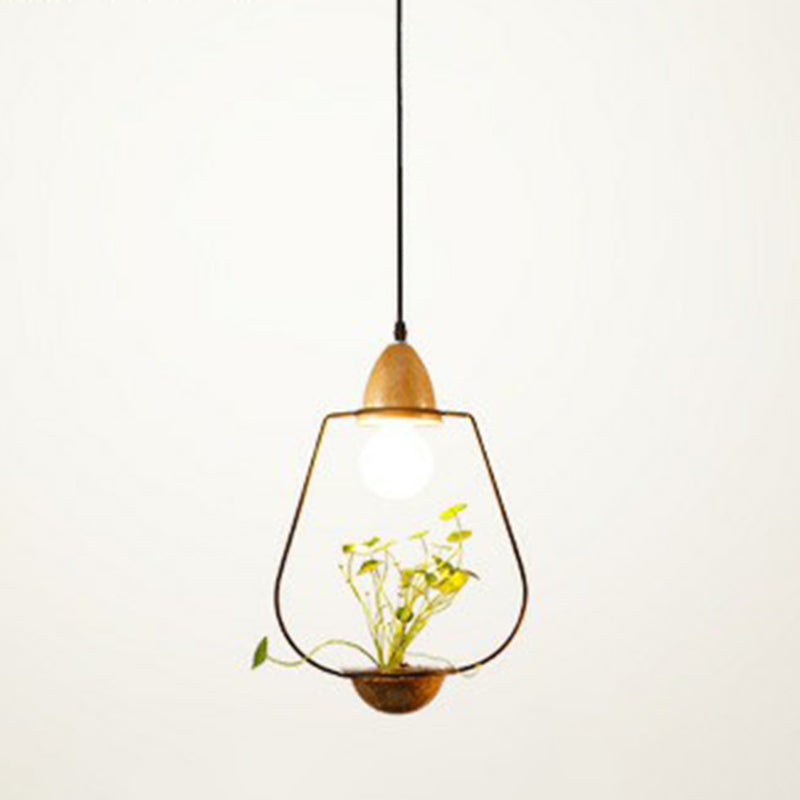 Suspension en métal de style industriel pour salle à manger - Design de pot de fleurs à 1 tête