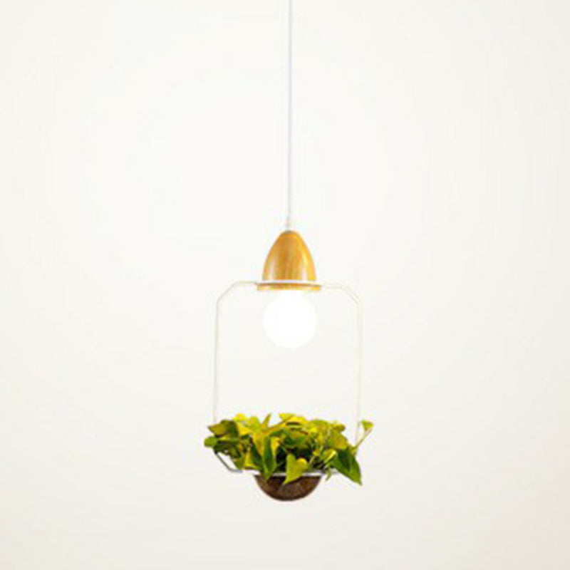 Suspension en métal de style industriel pour salle à manger - Design de pot de fleurs à 1 tête