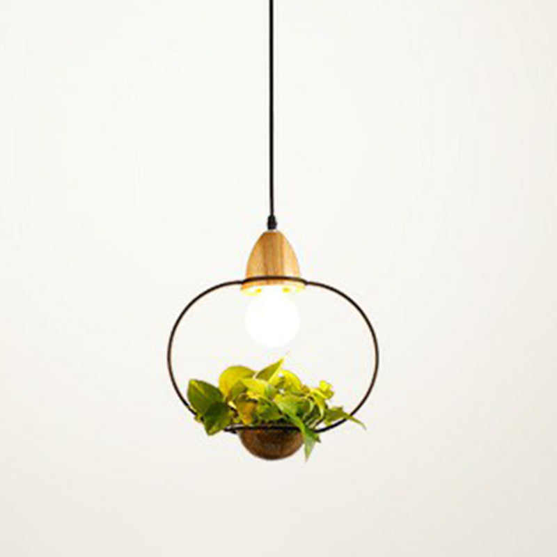 Suspension en métal de style industriel pour salle à manger - Design de pot de fleurs à 1 tête