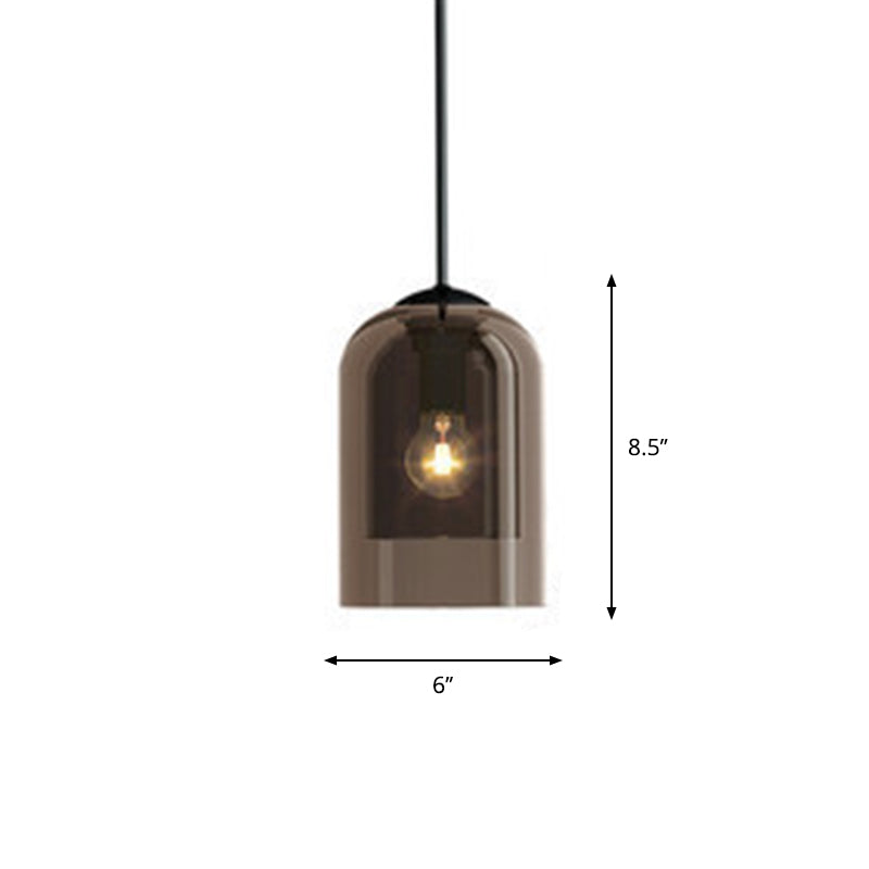 Lampe de chevet à double dôme de style nordique avec abat-jour en verre et 1 ampoule