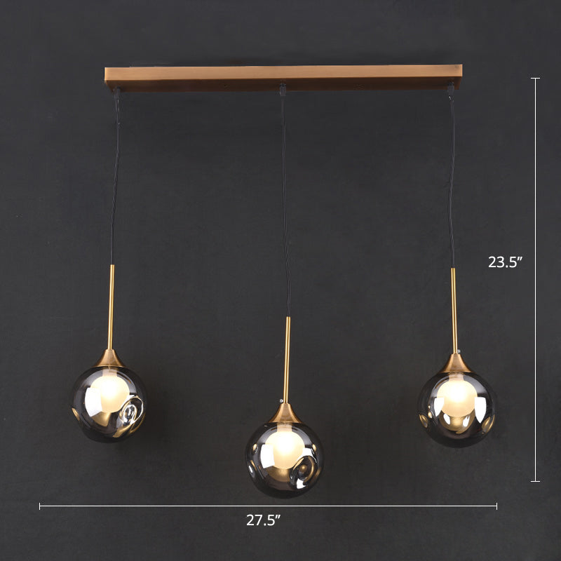 Minimalist Glass Pendant with 3-Head Down Lighting: Ideal for Dining Room and Multiple Hanging Option