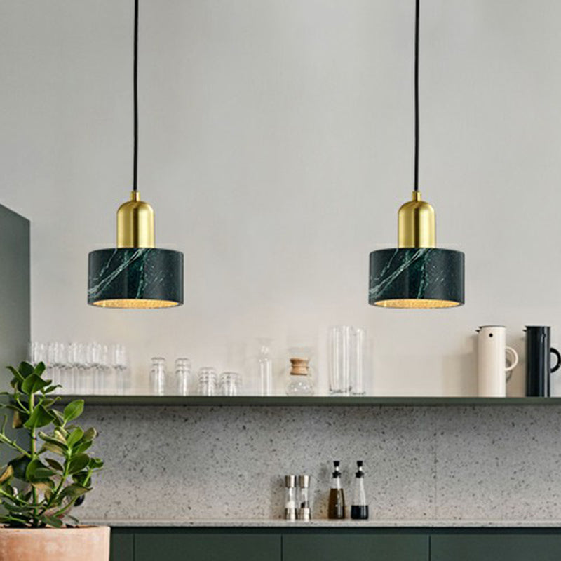 Nordic Marble Pendant Ceiling Light with Brass Socket - 1 Bulb Suspension Lighting