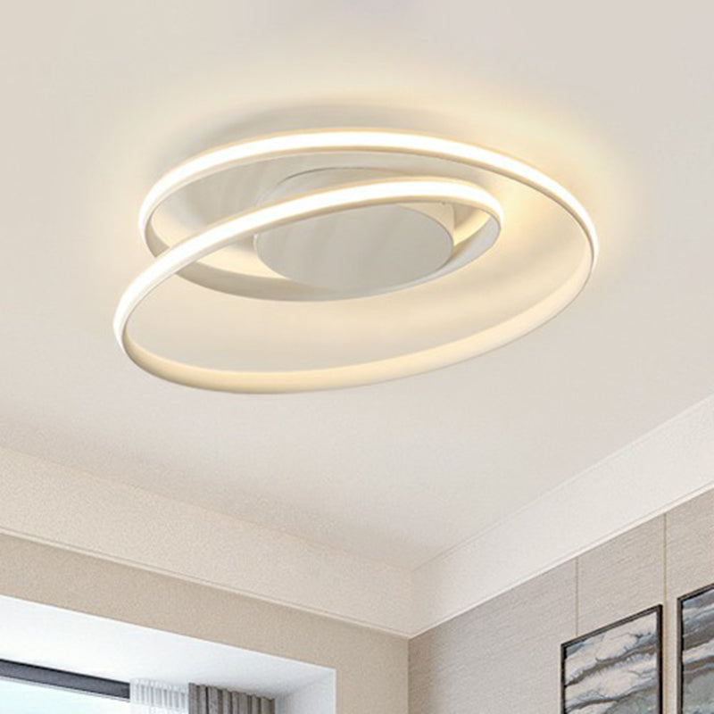 Plafonnier LED semi-encastré en aluminium élégant pour chambre à coucher