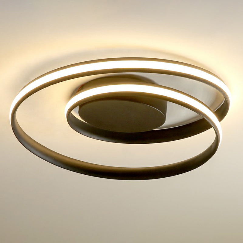 Plafonnier LED semi-encastré en aluminium élégant pour chambre à coucher