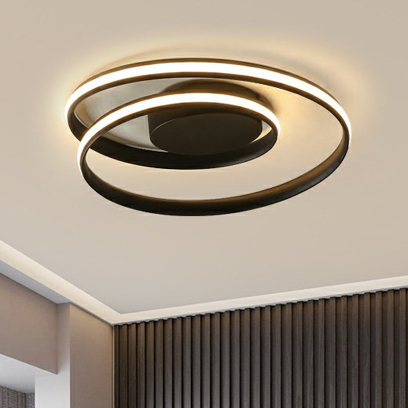 Plafonnier LED semi-encastré en aluminium élégant pour chambre à coucher