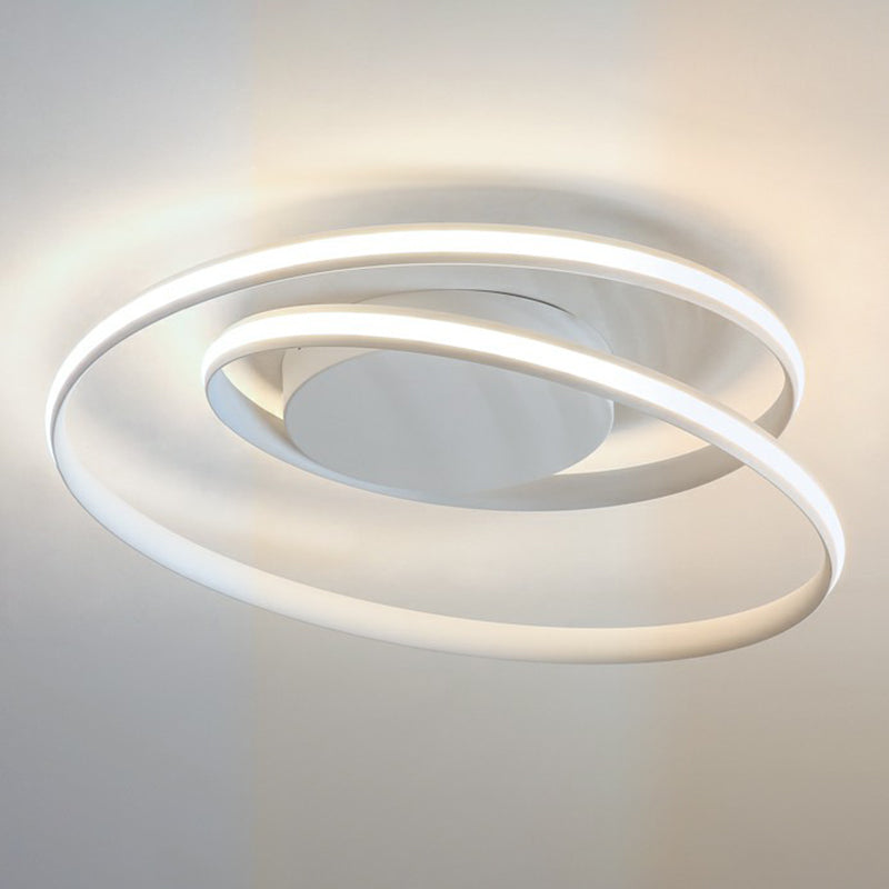 Plafonnier LED semi-encastré en aluminium élégant pour chambre à coucher