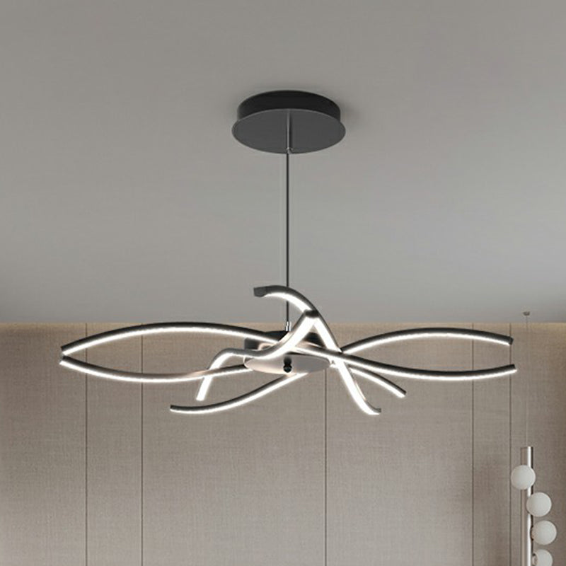 LED Floral Chandelier: Elegant Metallic Simplicity for Living Room Lighting