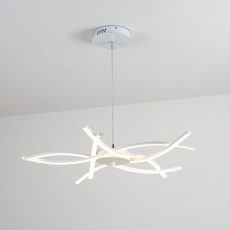 Led Floral Living Room Chandelier: Beautifully Suspended Metallic Simplicity