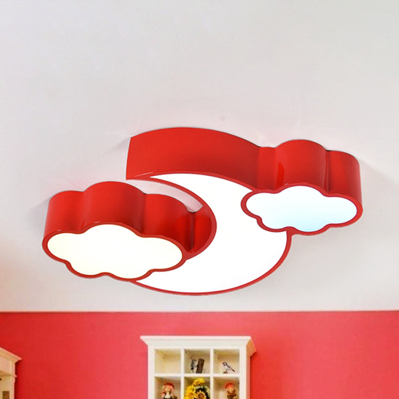 Modern Moon and Cloud Ceiling Light: Stylish Metal Acrylic Lamp for Kitchen