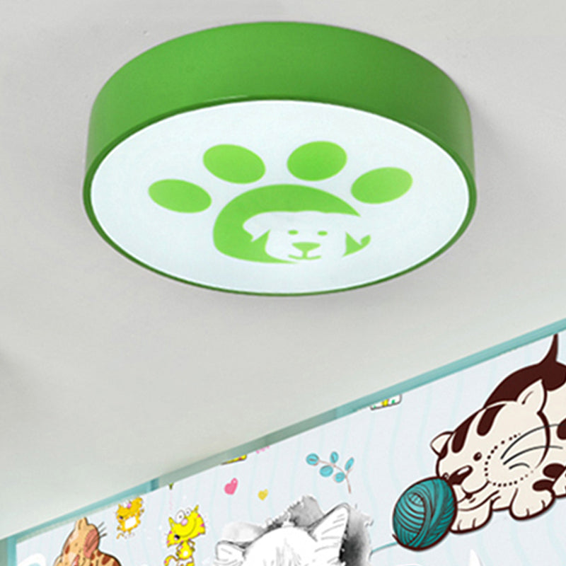 Dog Paw Acrylic Ceiling Lamp: Round Shade Ceiling Mount Light for Bathrooms