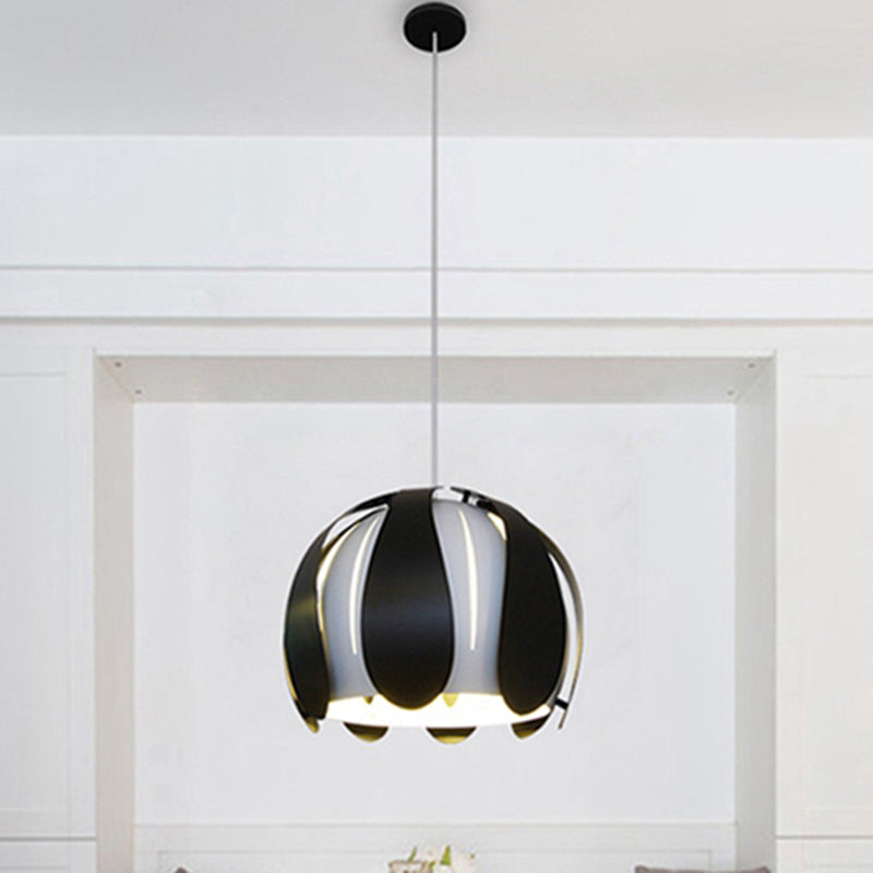 Modern Metal Bud Ceiling Lamp with Adjustable Cord - Black/Pink/Yellow - 8"/12" Wide - Ideal for Dining Room
