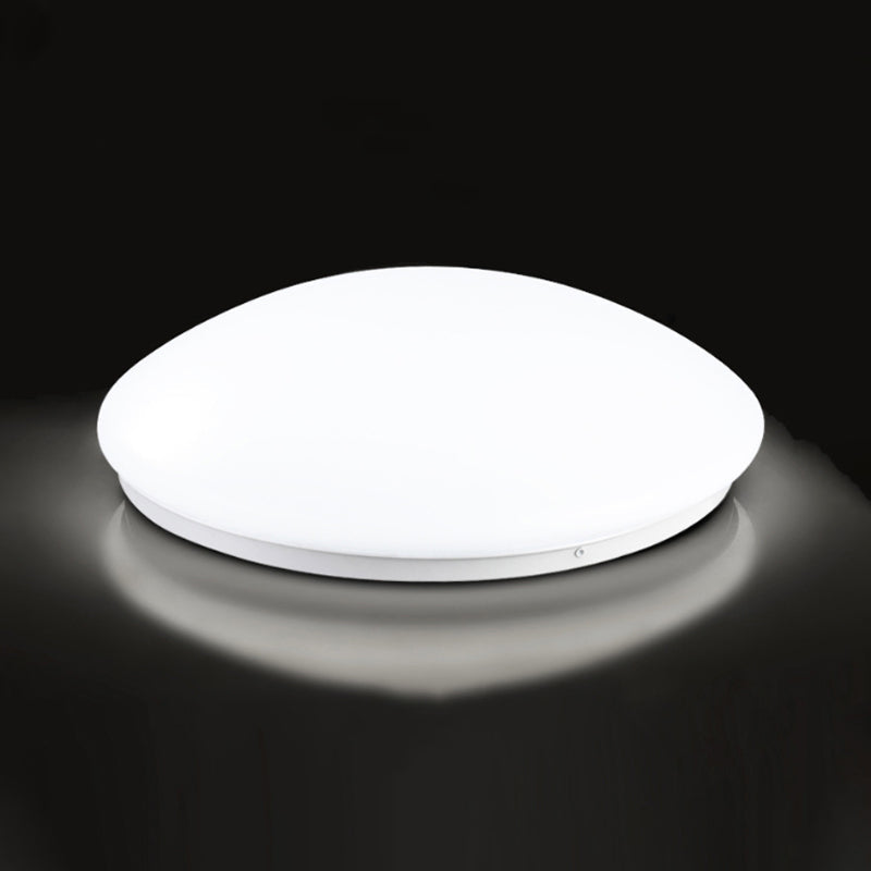 Minimalist Circular White Ceiling Light Fixture with Acrylic Shade - Sizes Available