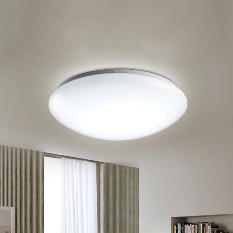 Minimalist Circular White Ceiling Light Fixture with Acrylic Shade - Sizes Available