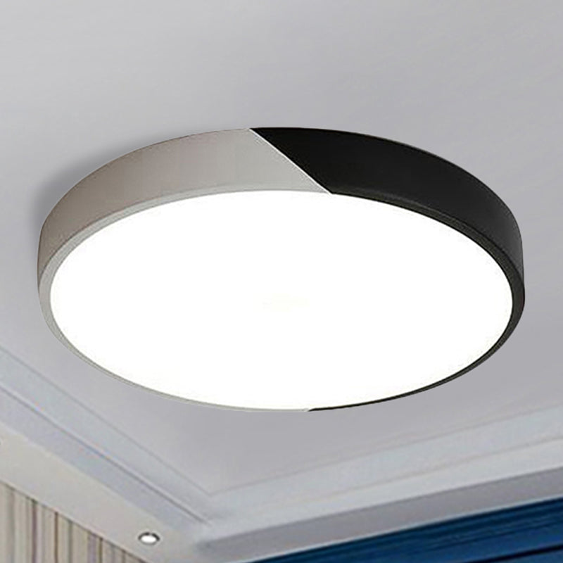 Round Flush Mount LED Ceiling Lamp in Macaron Acrylic and Metal - Available in 3 Sizes and 3 Color Options - Ideal for Bedroom