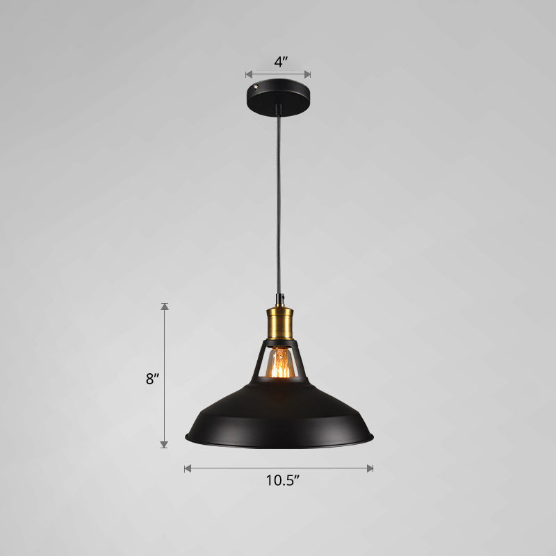 Iron Hanging Pendant Light Fixture For Restaurants - Single Ceiling Pot Cover Lamp