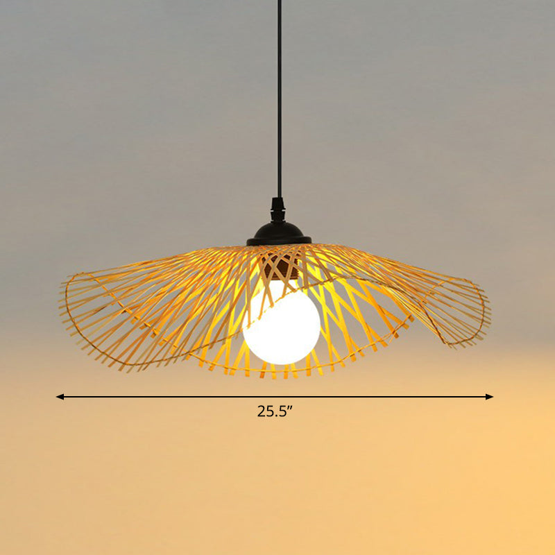 Suspension en feuille de lotus de style chinois : élégante suspension en bambou pour les couloirs