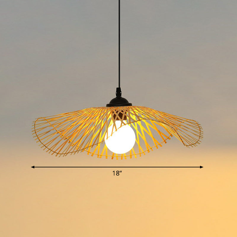 Suspension en feuille de lotus de style chinois : élégante suspension en bambou pour les couloirs